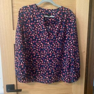 J.Crew Floral Blouse, Sz XL, Like New